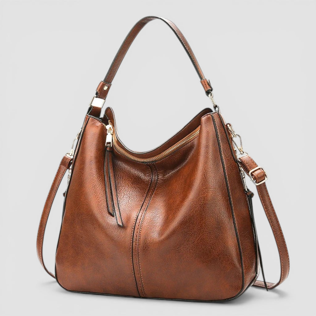 Sac hobo grand format en cuir texturé