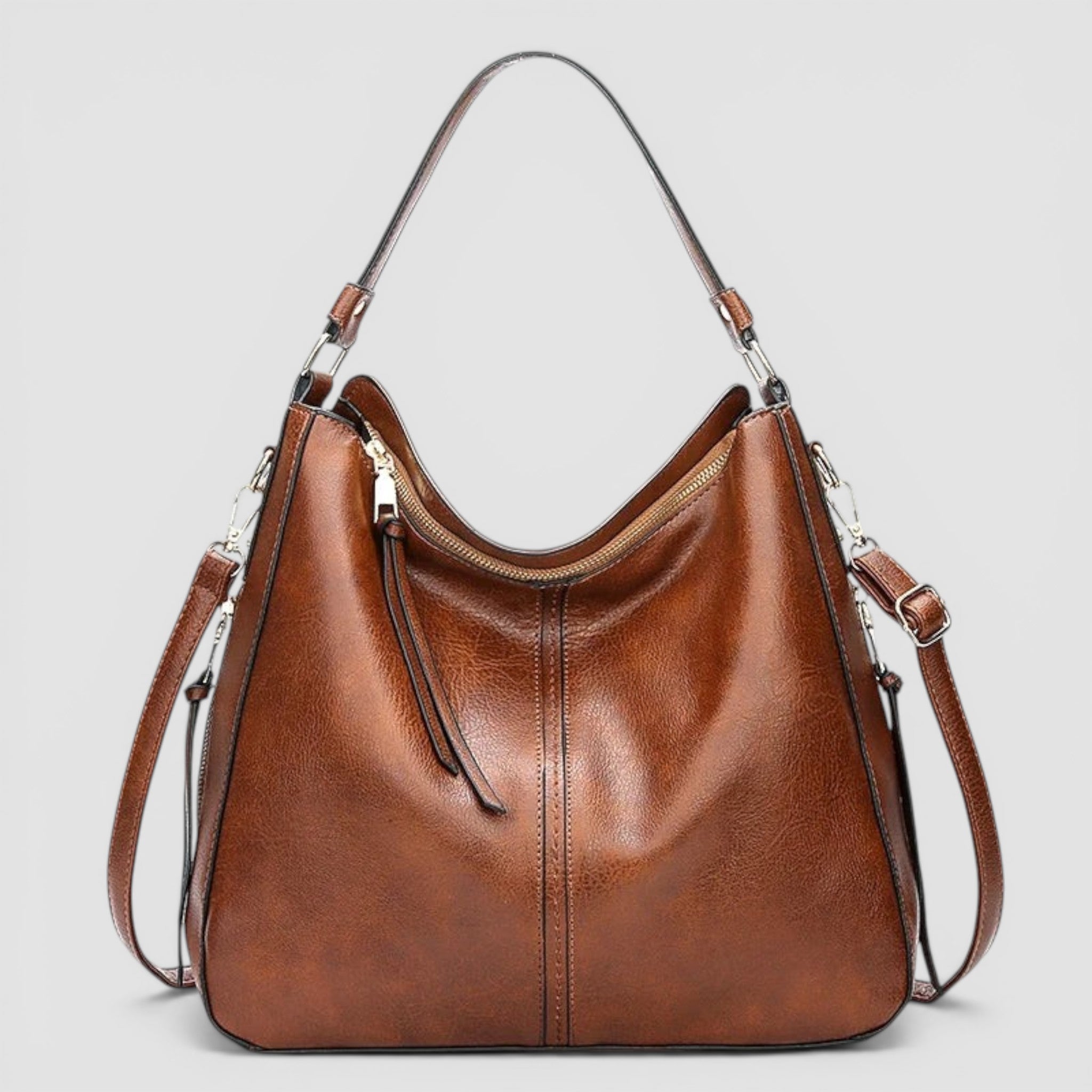 Sac hobo grand format en cuir texturé