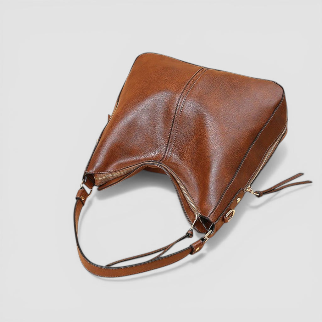 Sac hobo grand format en cuir texturé