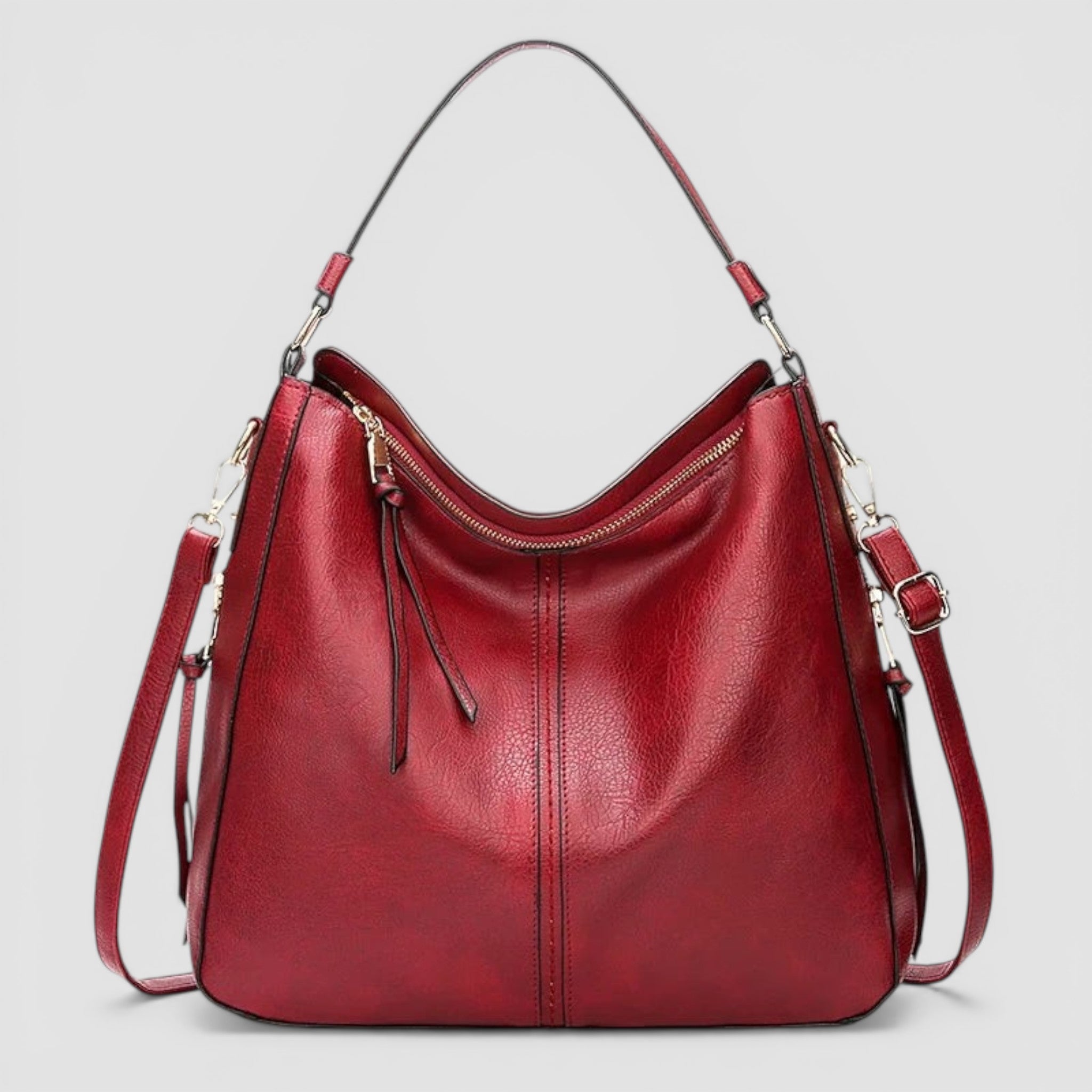 Sac hobo grand format en cuir texturé
