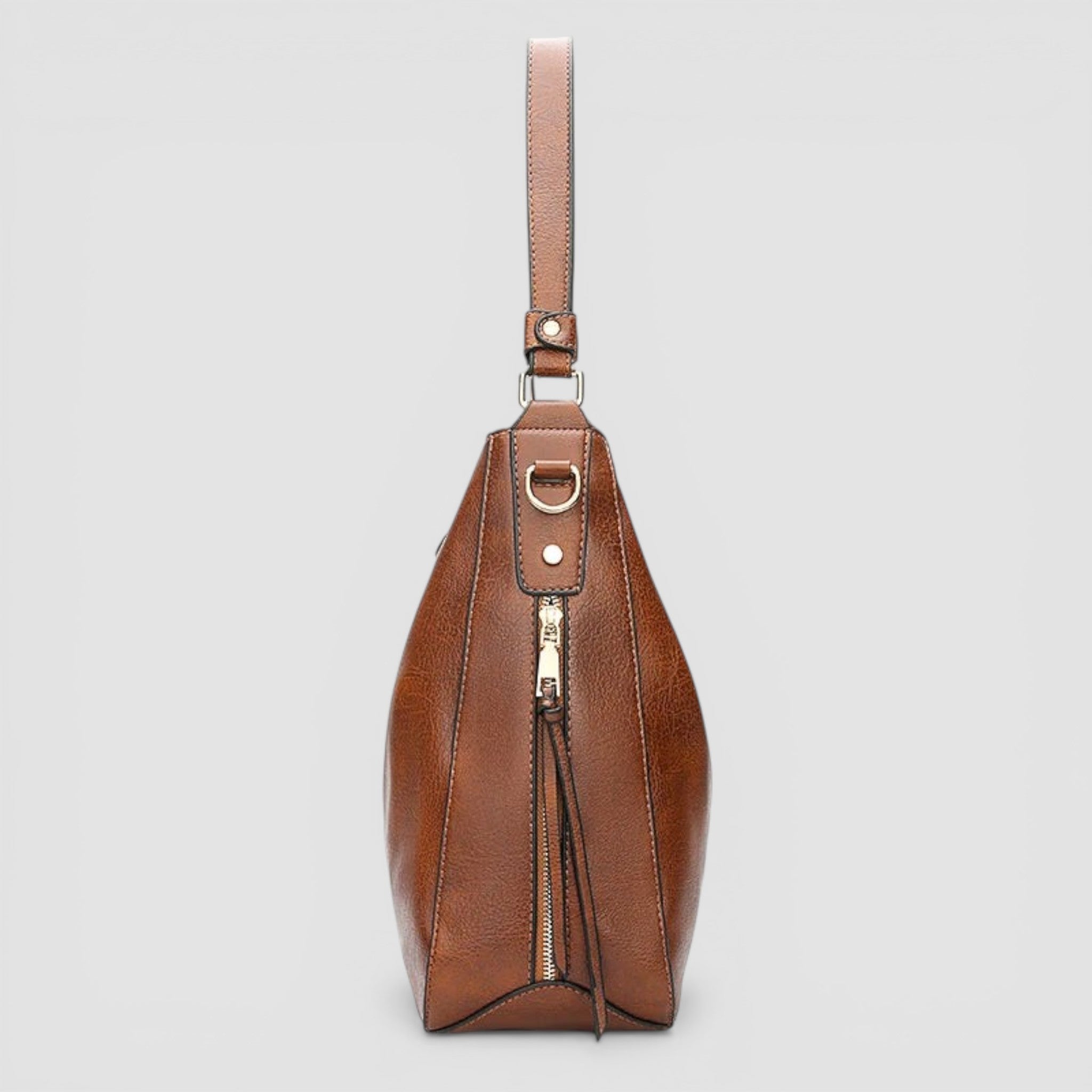 Sac hobo grand format en cuir texturé