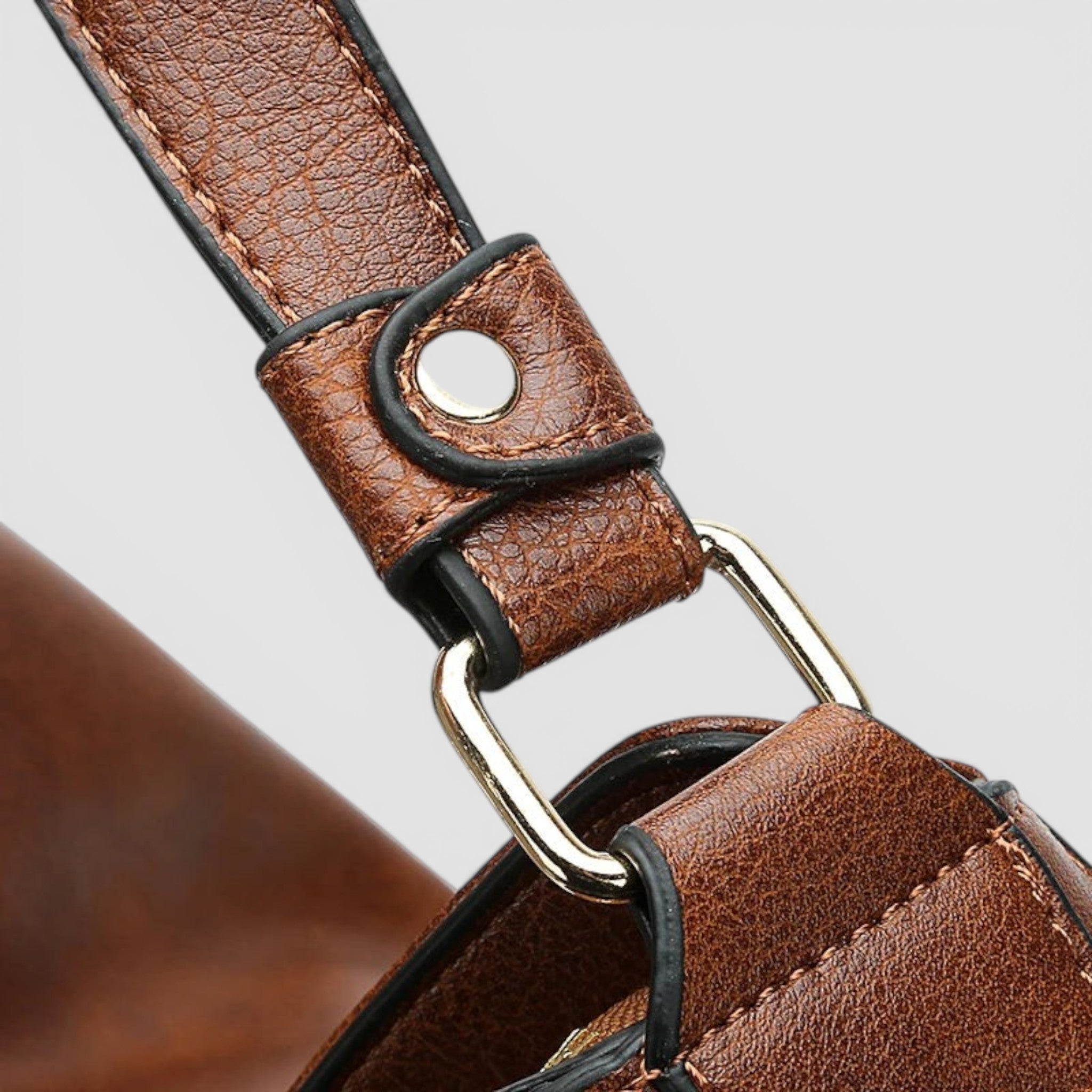 Sac hobo grand format en cuir texturé