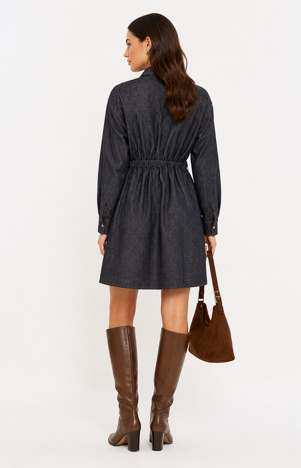 Robe chemise en lin à taille ajustable
