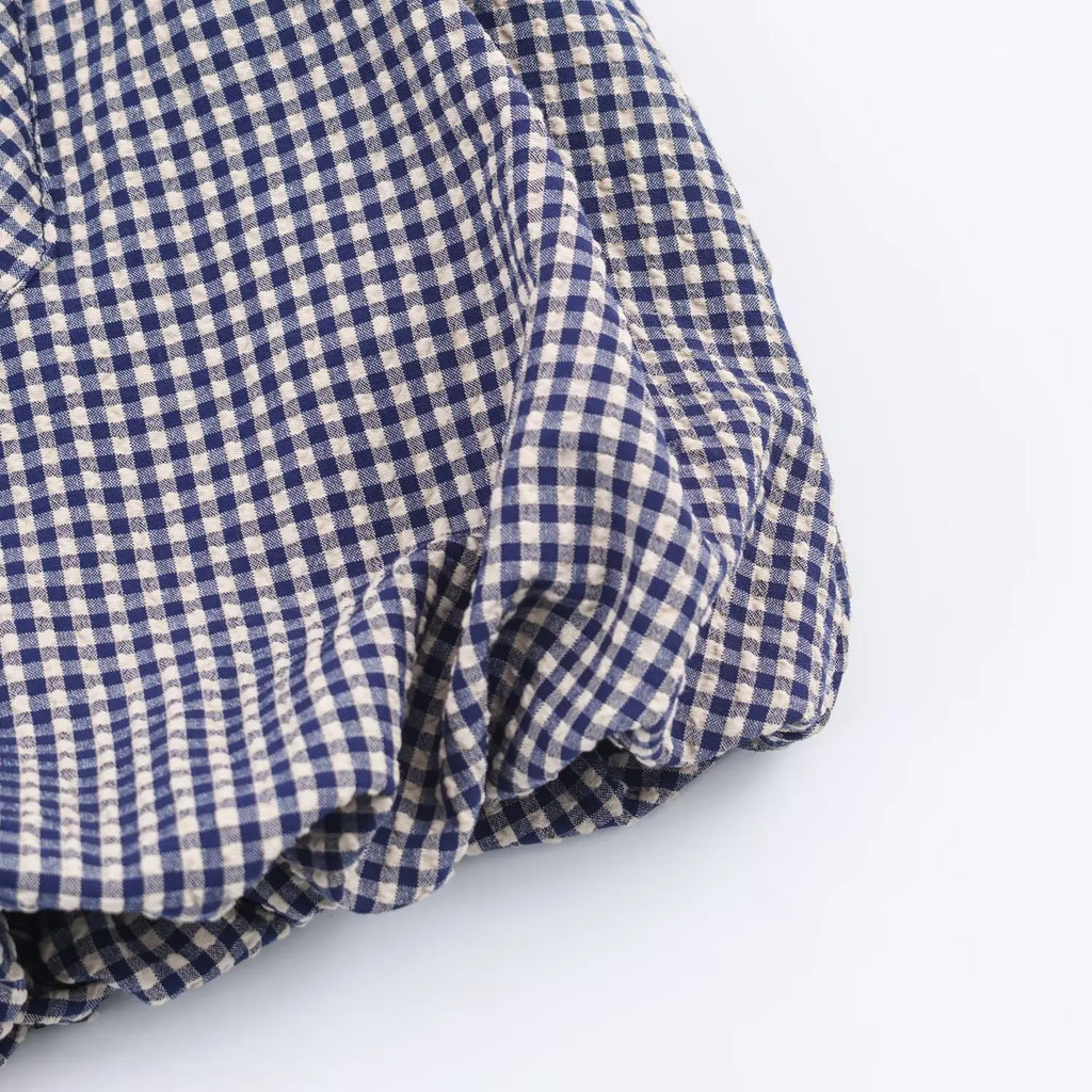 Chemise oversize à carreaux bleus