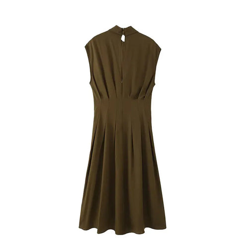 Robe midi plissée à nœud