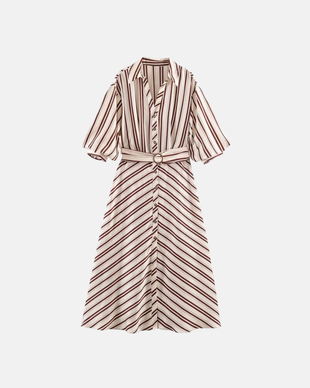Robe chemise rayée ceinturée