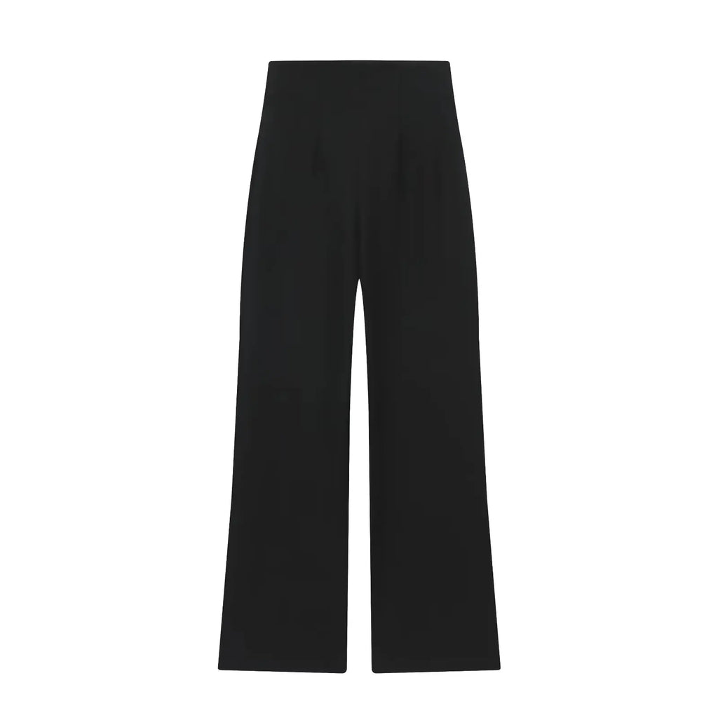 Pantalon large à liens contrastés