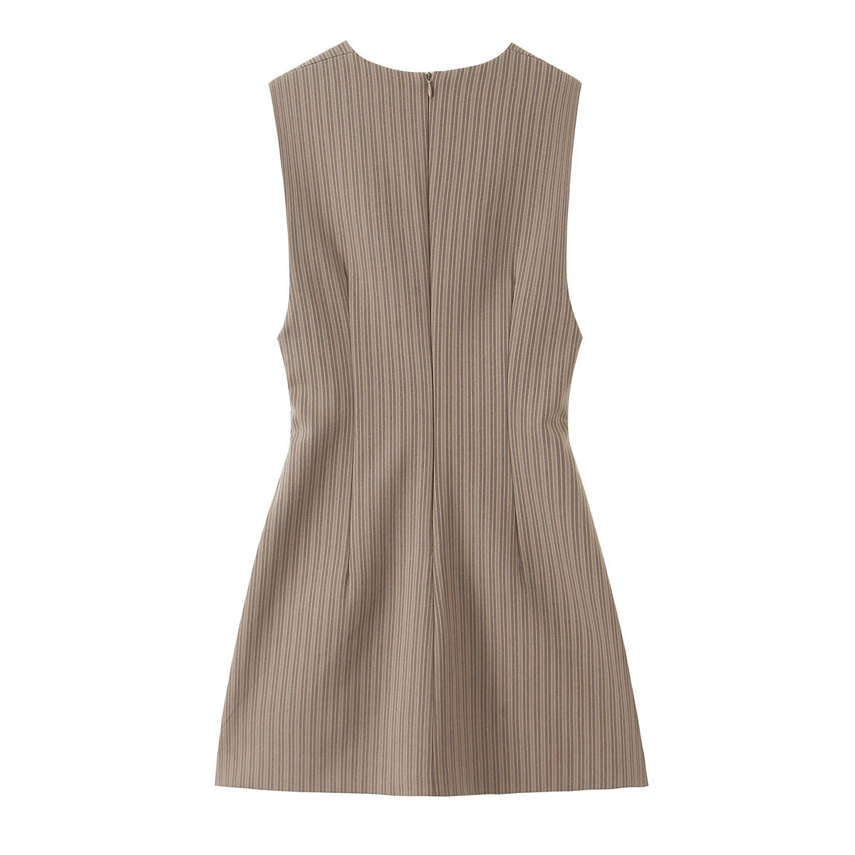 Robe courte rayée à col V