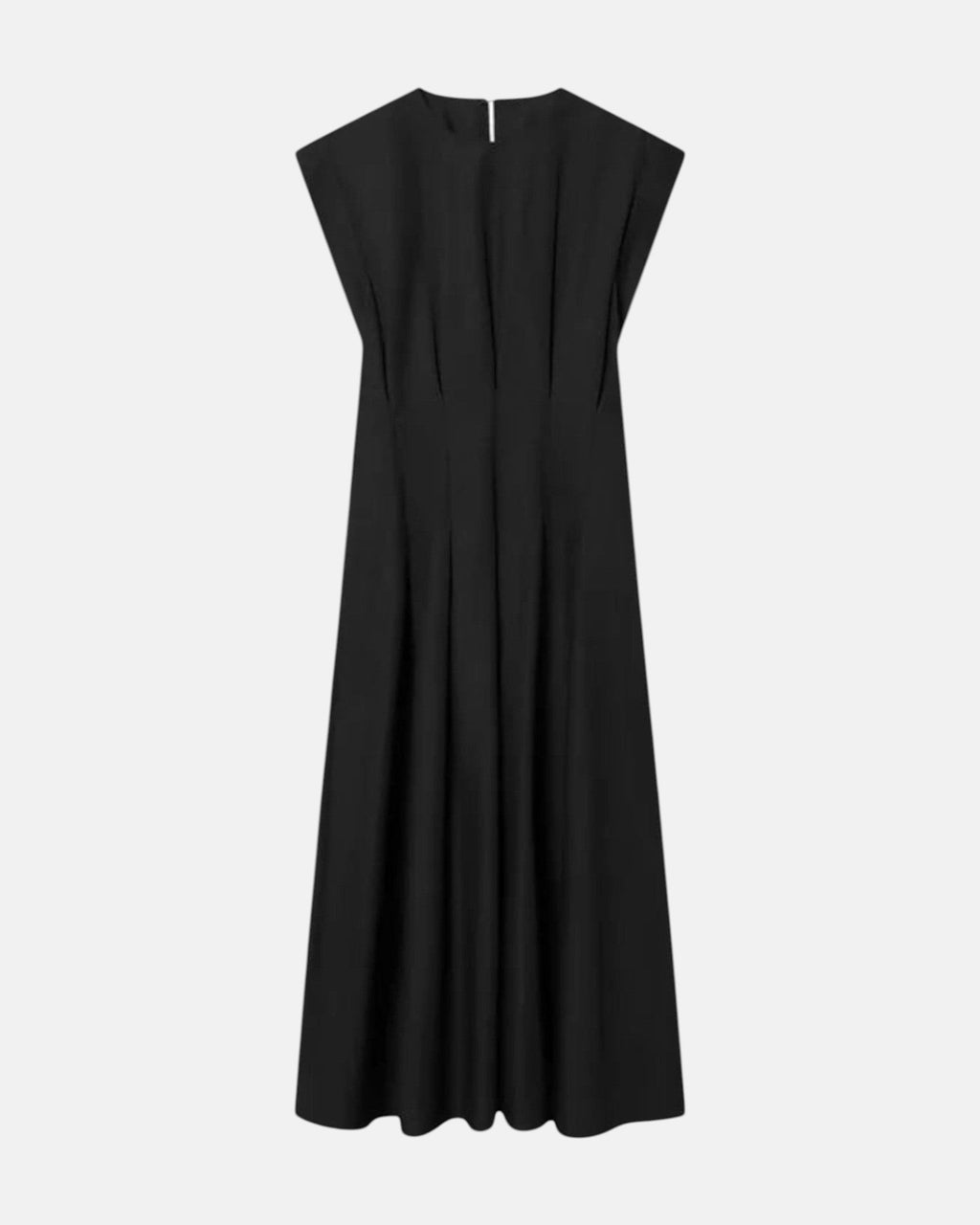 Robe midi noire à plis délicats