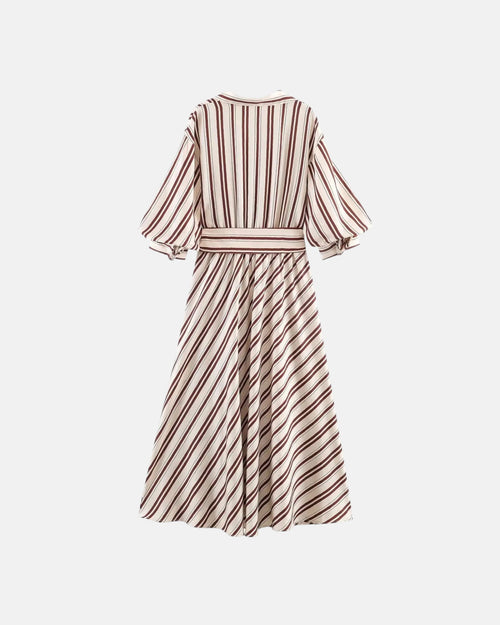 Robe chemise rayée ceinturée