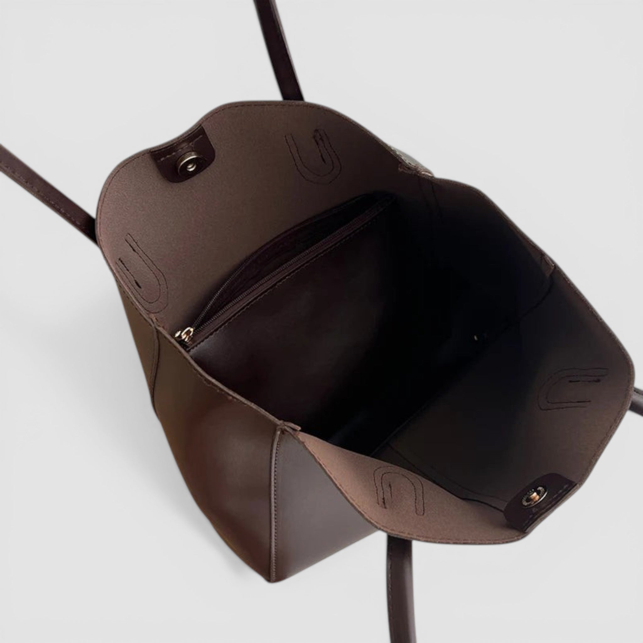 Sac cabas grand format en cuir lisse