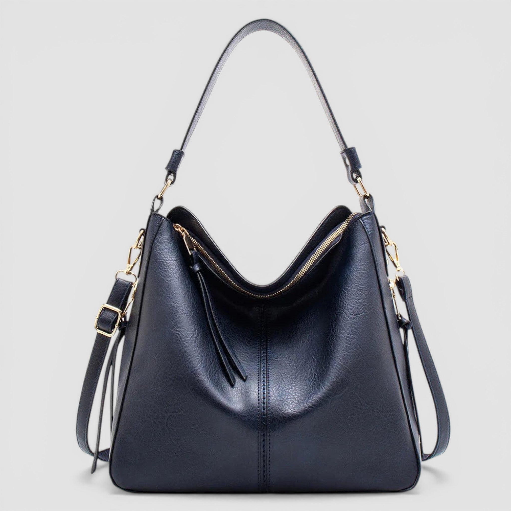 Sac hobo grand format en cuir texturé