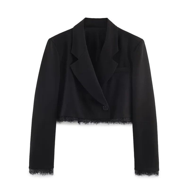 Ensemble blazer court et short noir