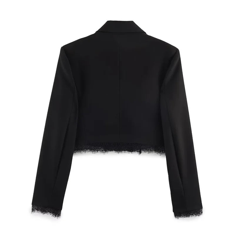 Ensemble blazer court et short noir