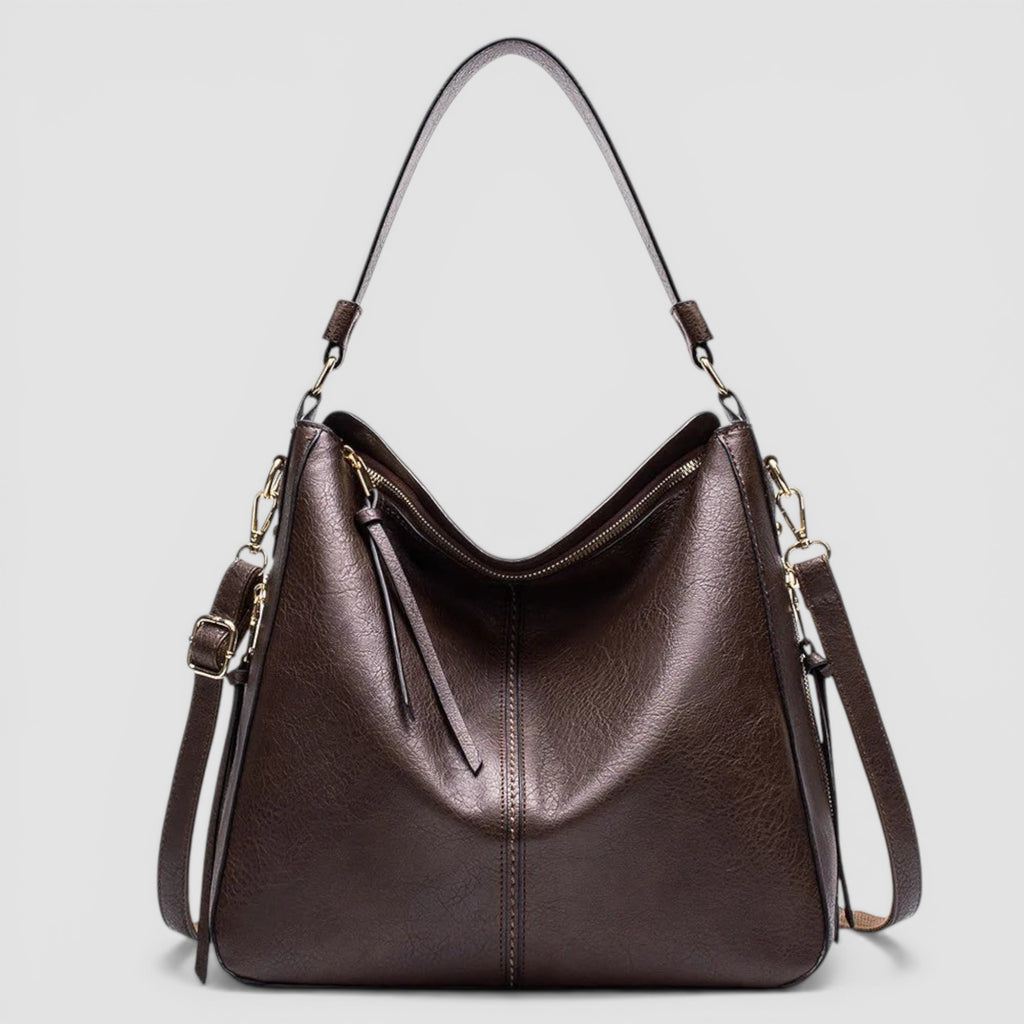 Sac hobo grand format en cuir texturé