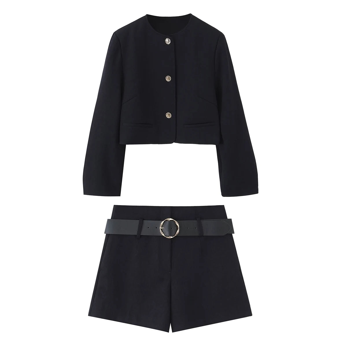 Ensemble veste courte et short écru