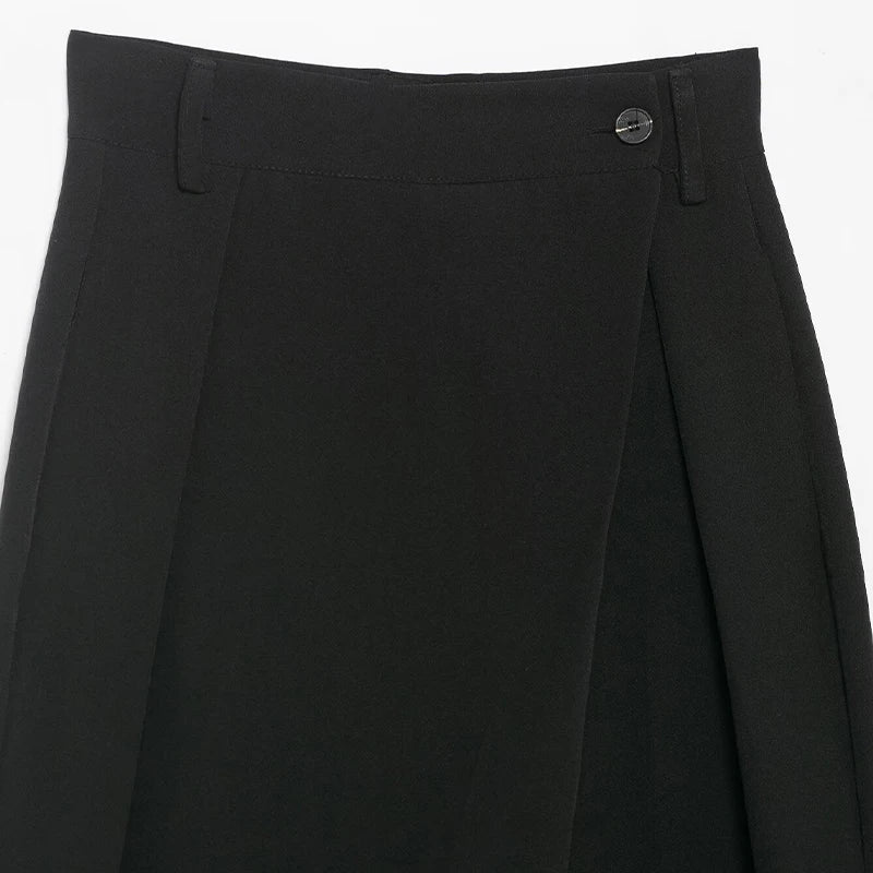 Pantalon droit noir à zip apparent