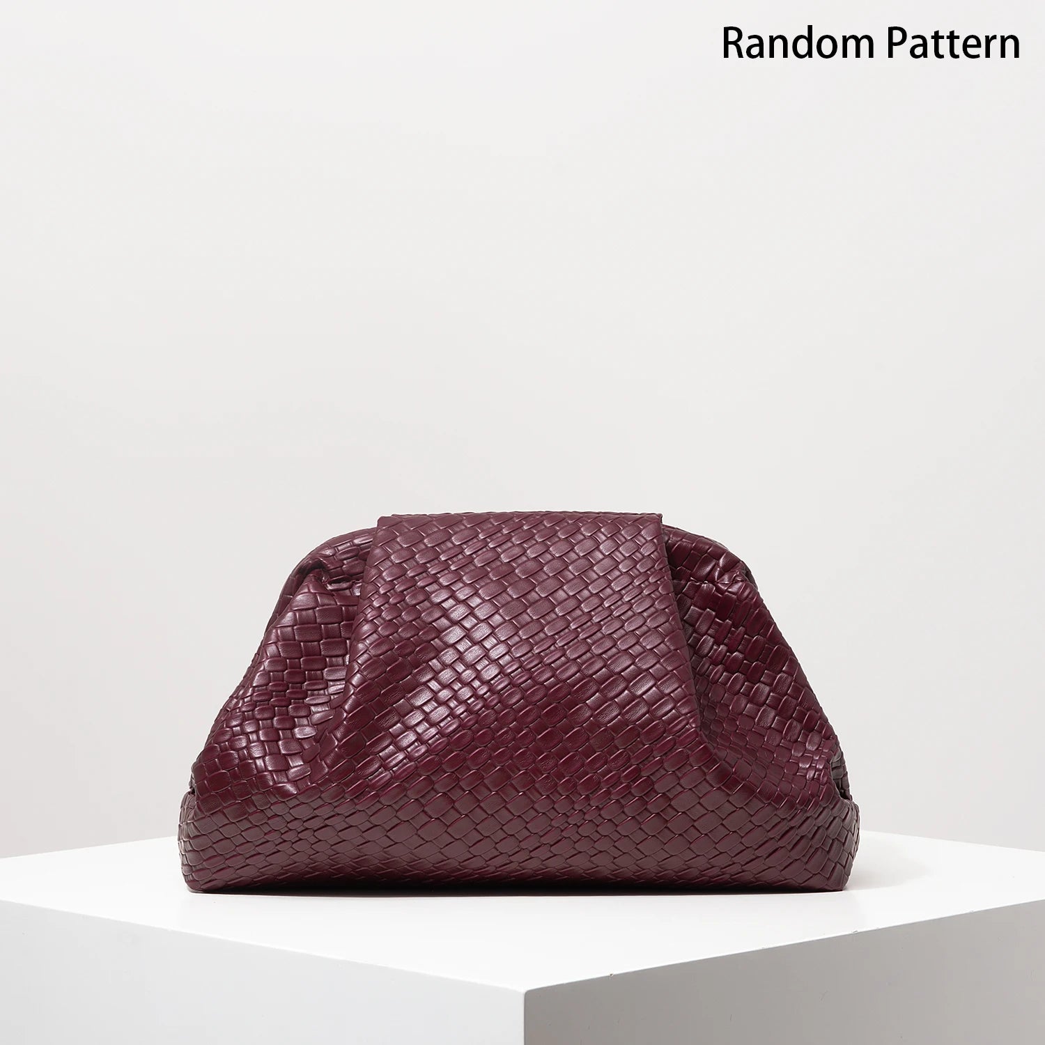 Pochette tressée bordeaux