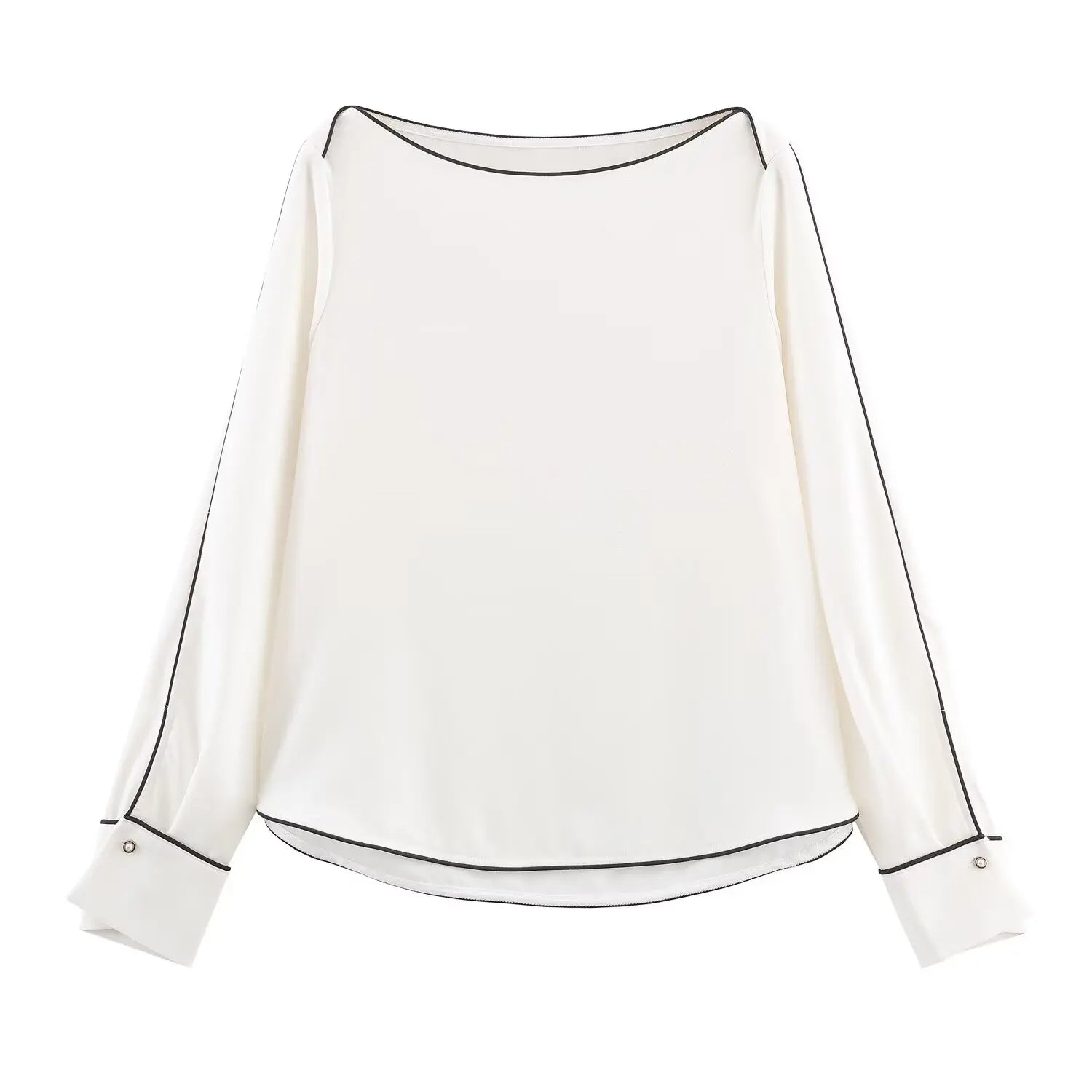 Chemise ivoire à bordures contrastées