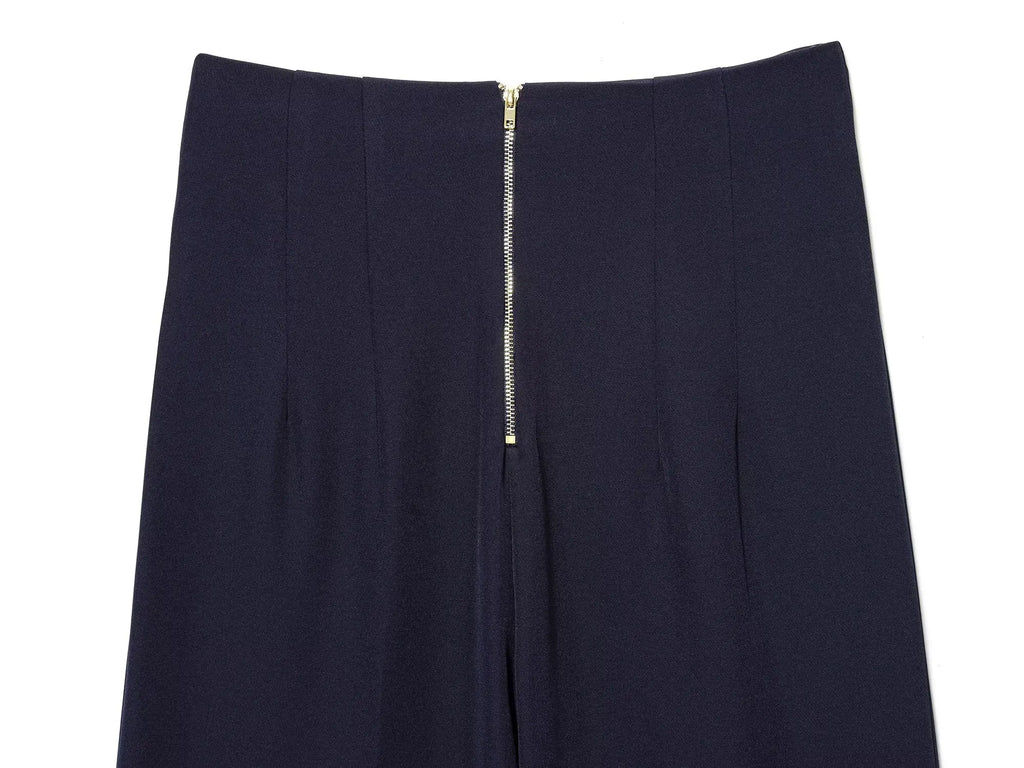 Pantalon large à liens contrastés