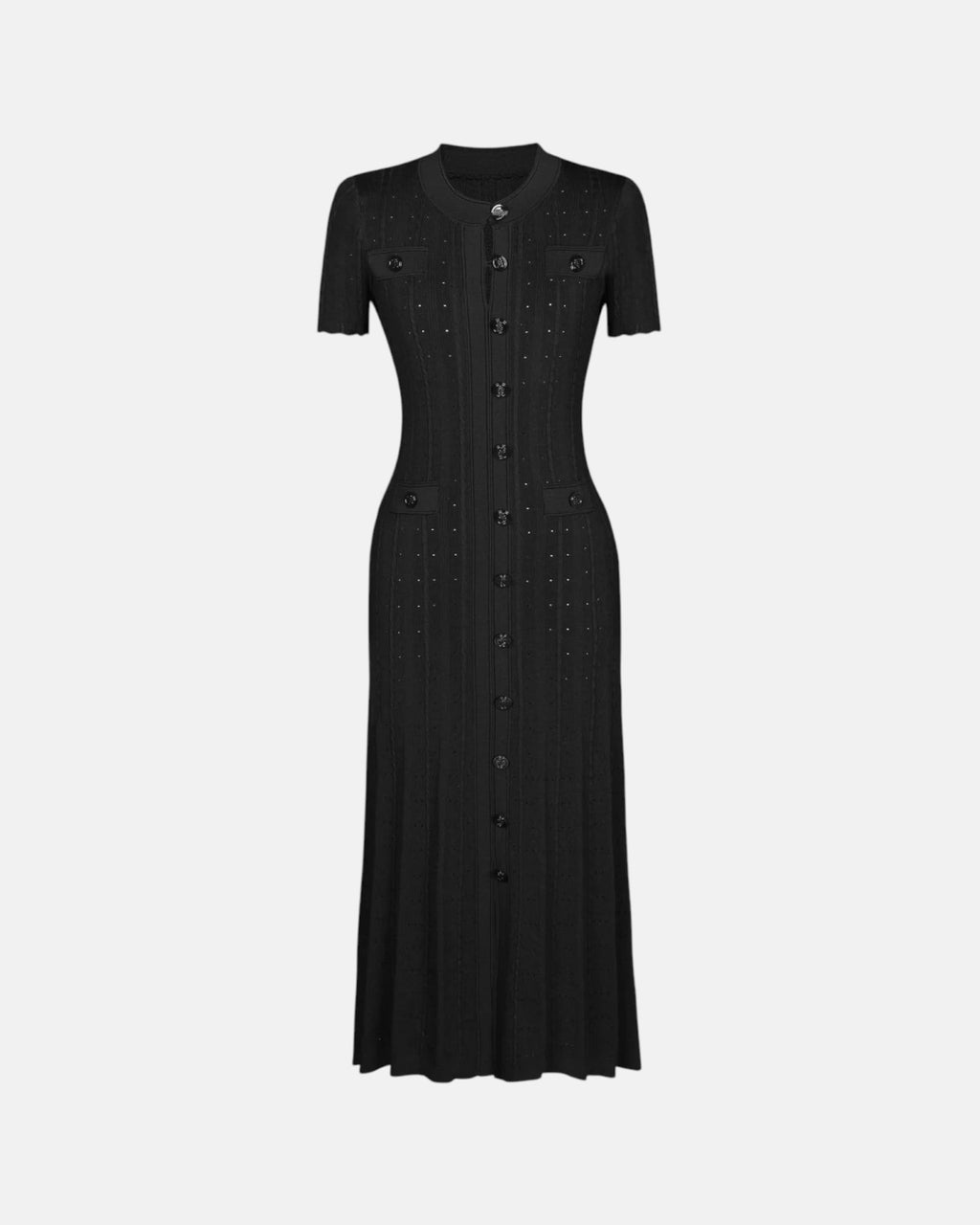 Robe longue en maille boutonnée