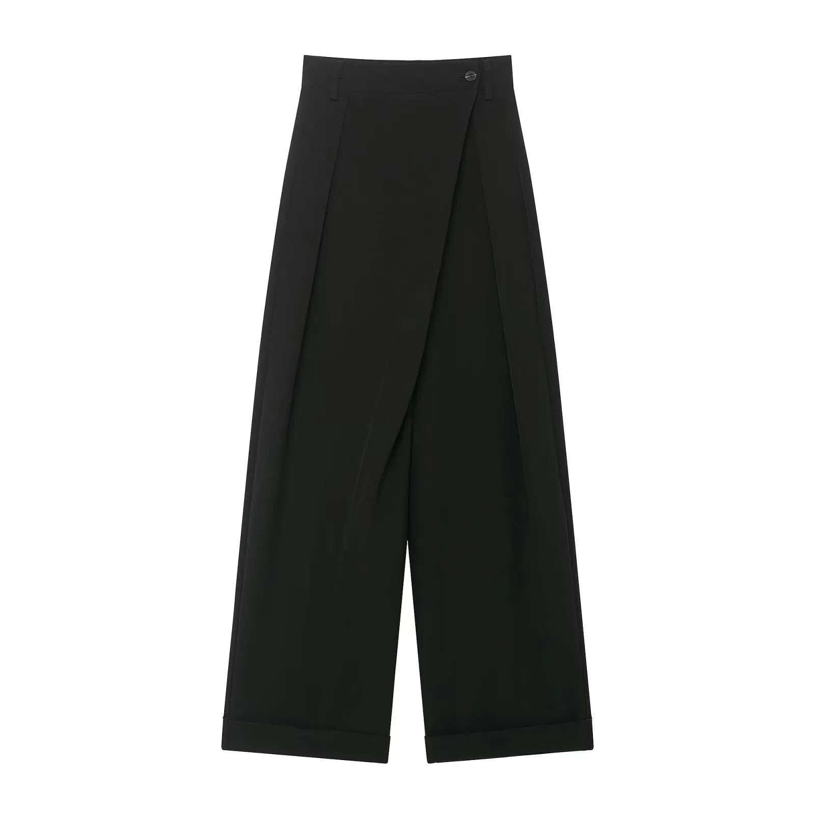 Pantalon noir asymétrique à taille structurée