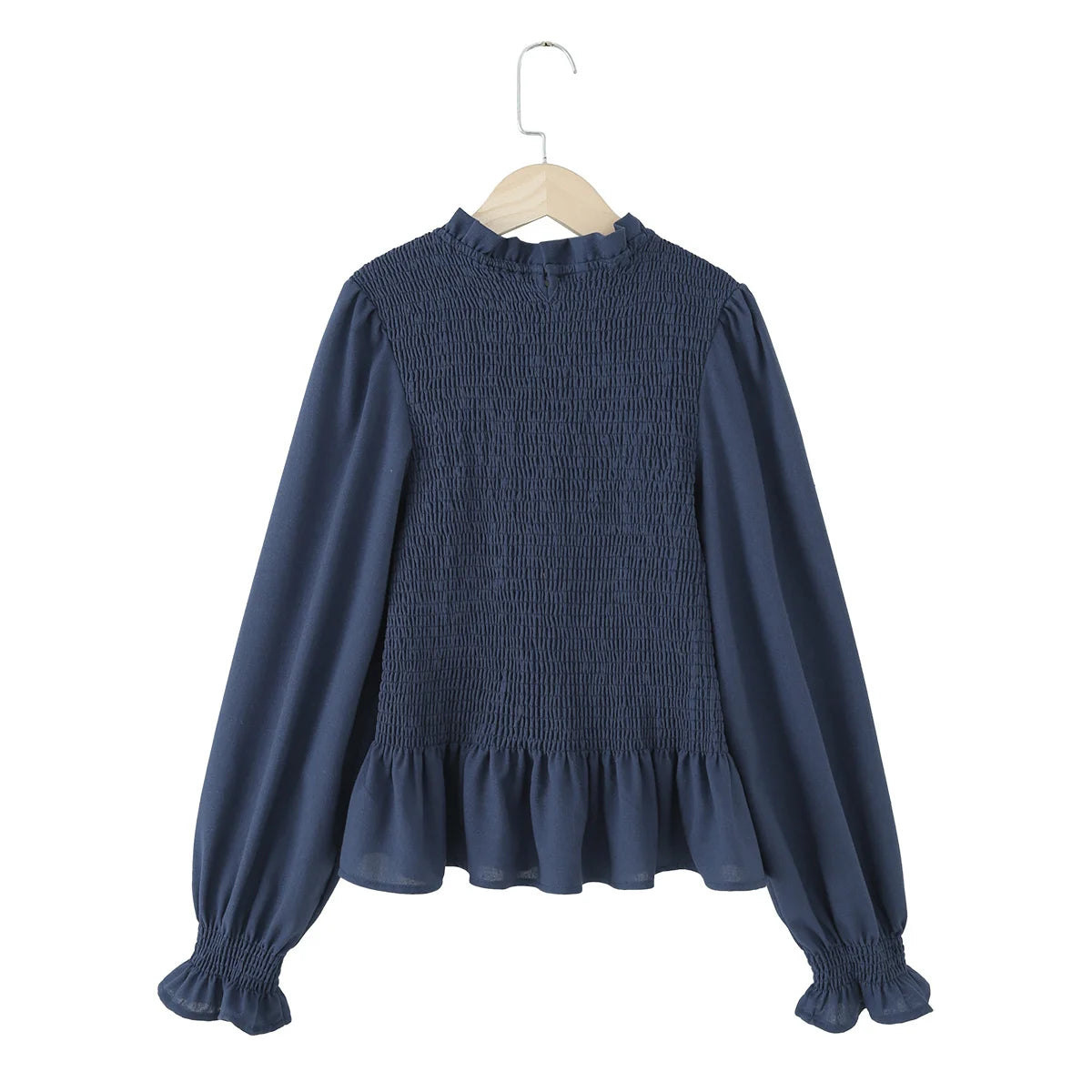 Blouse en dentelle à col montant
