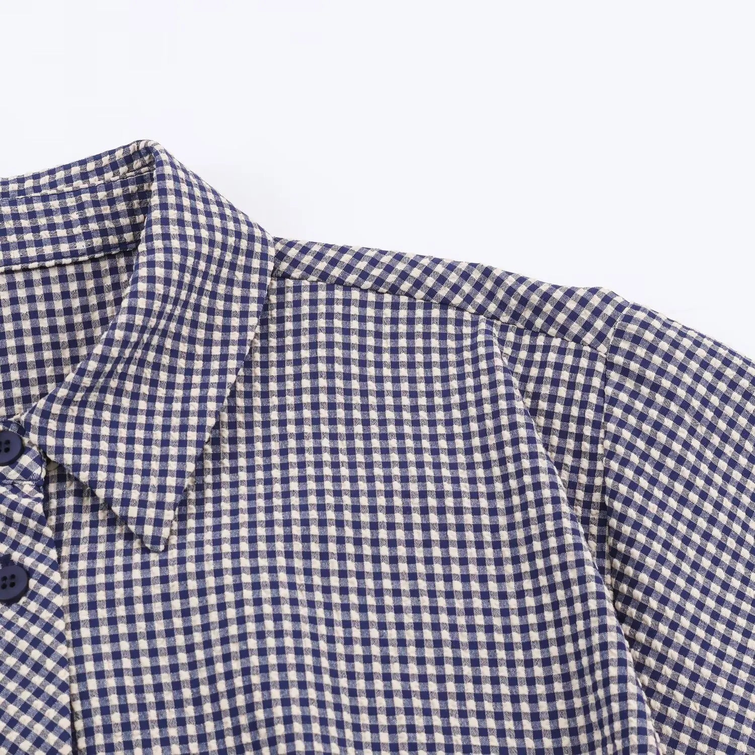 Chemise oversize à carreaux bleus