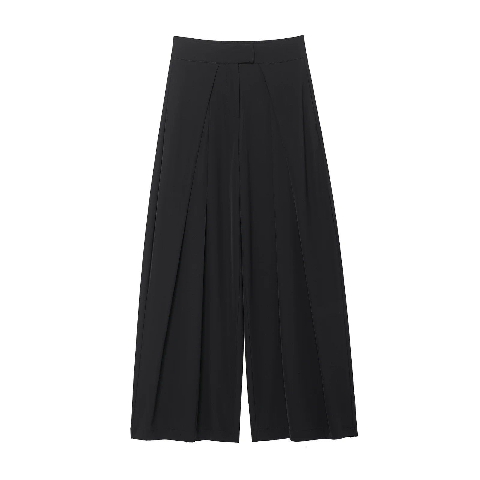 Pantalon large noir plissé