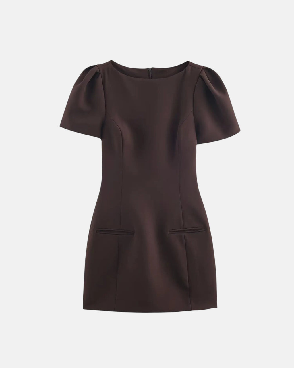 Robe courte plissée à manches bouffantes