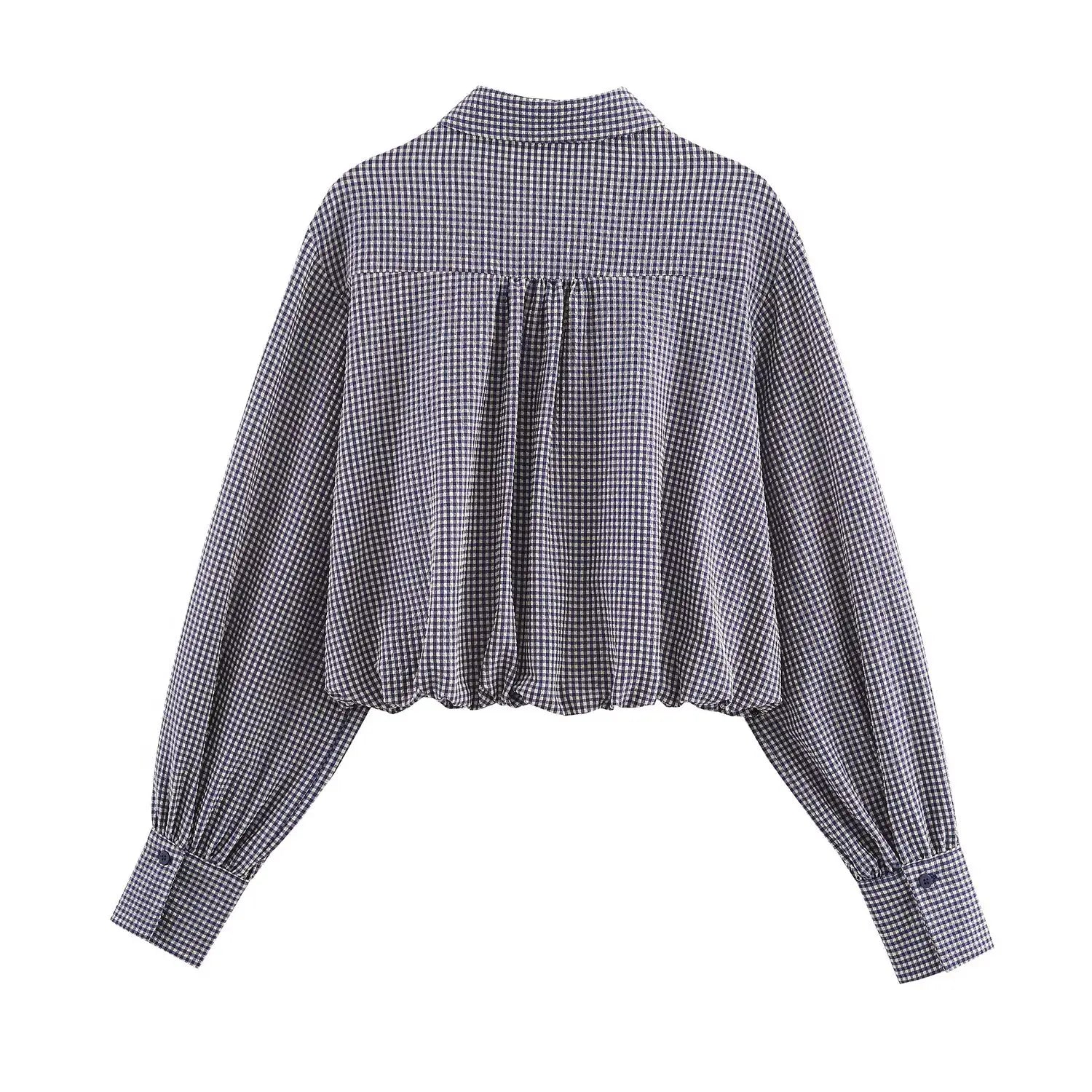 Chemise oversize à carreaux bleus