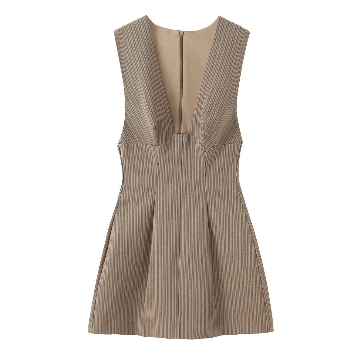 Robe courte rayée à col V