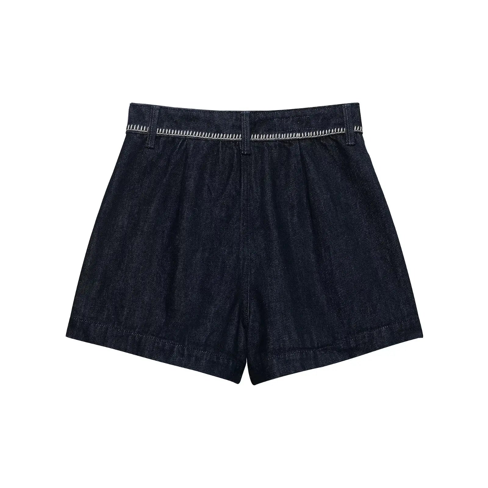 Short en denim structuré à poches