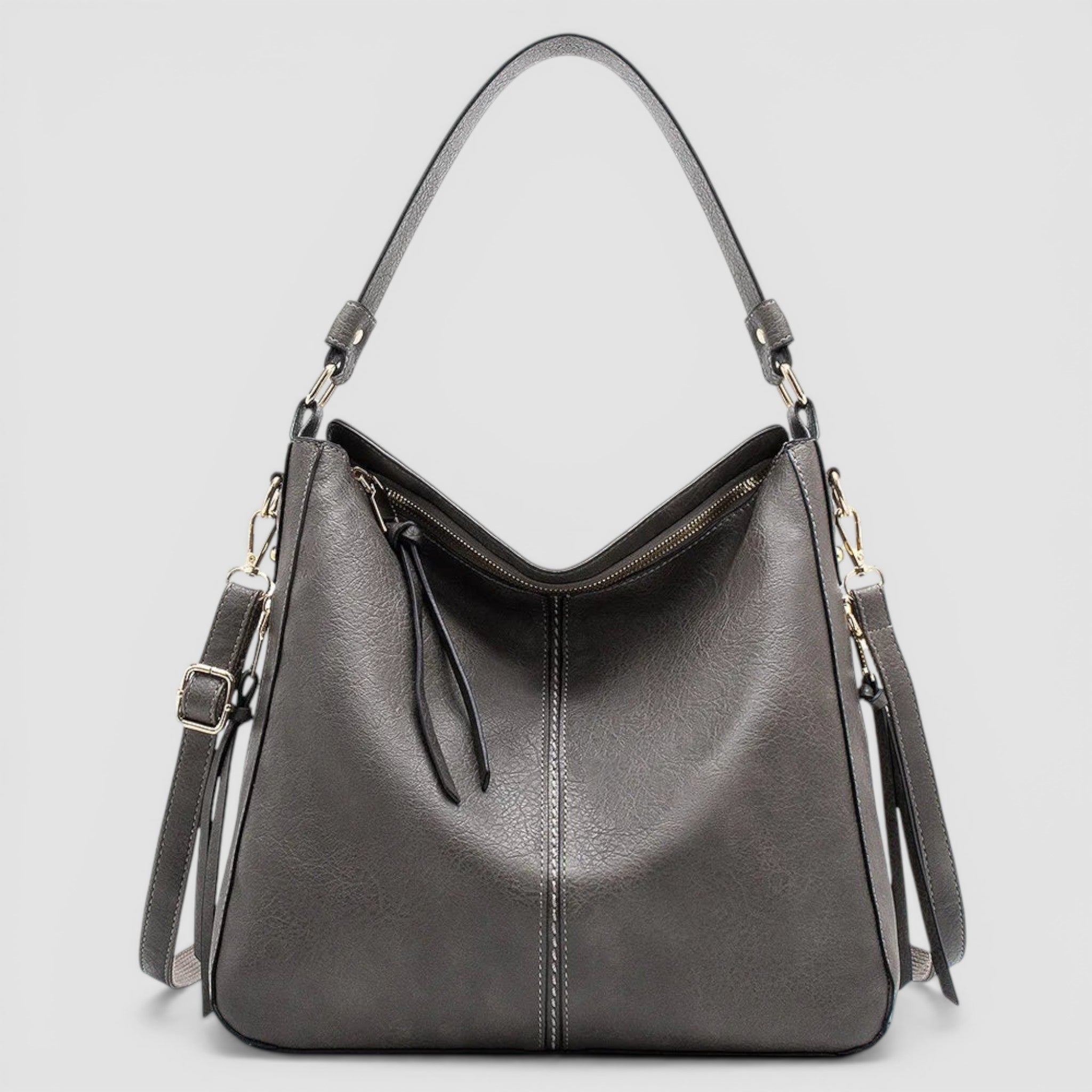 Sac hobo grand format en cuir texturé