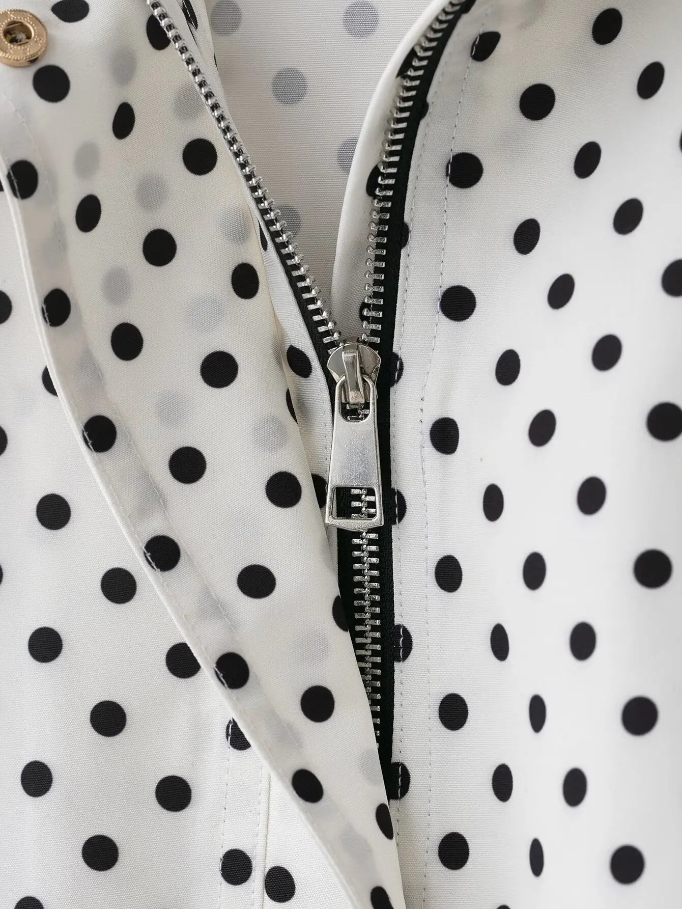 Veste courte à pois col montant