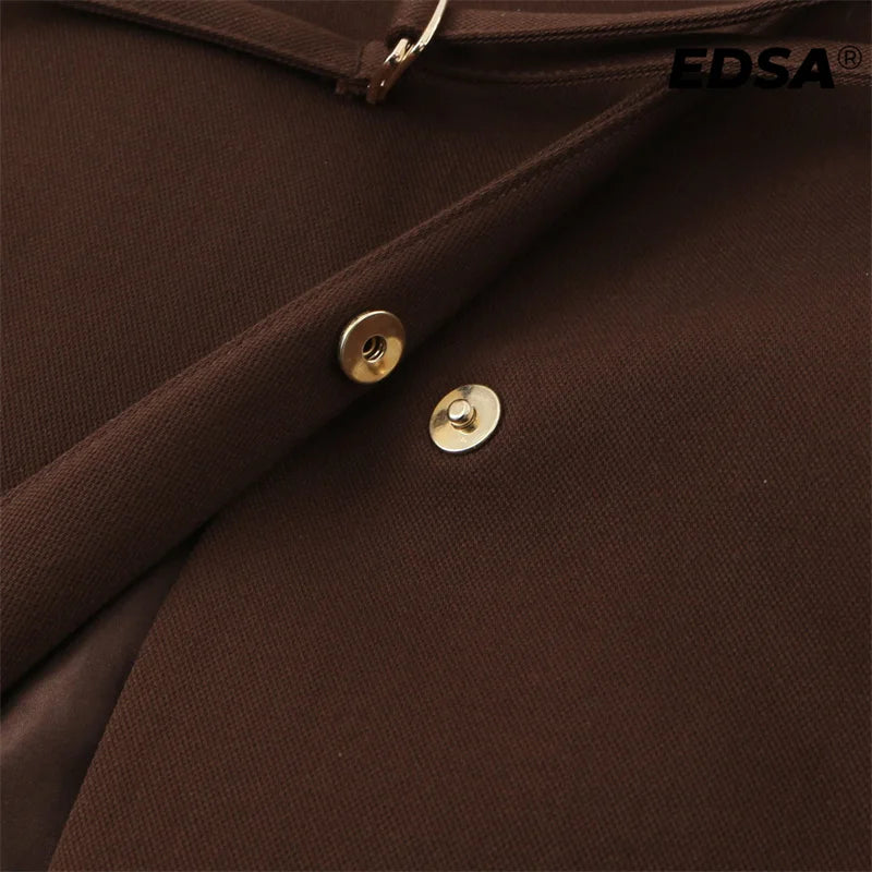 Gilet sans manches ceinturé chocolat