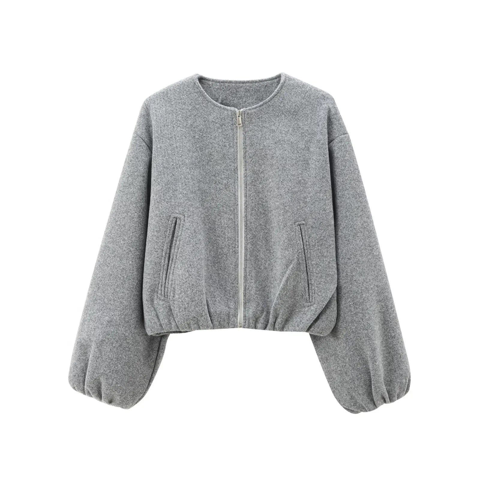 Veste bomber courte minimaliste à zip structuré