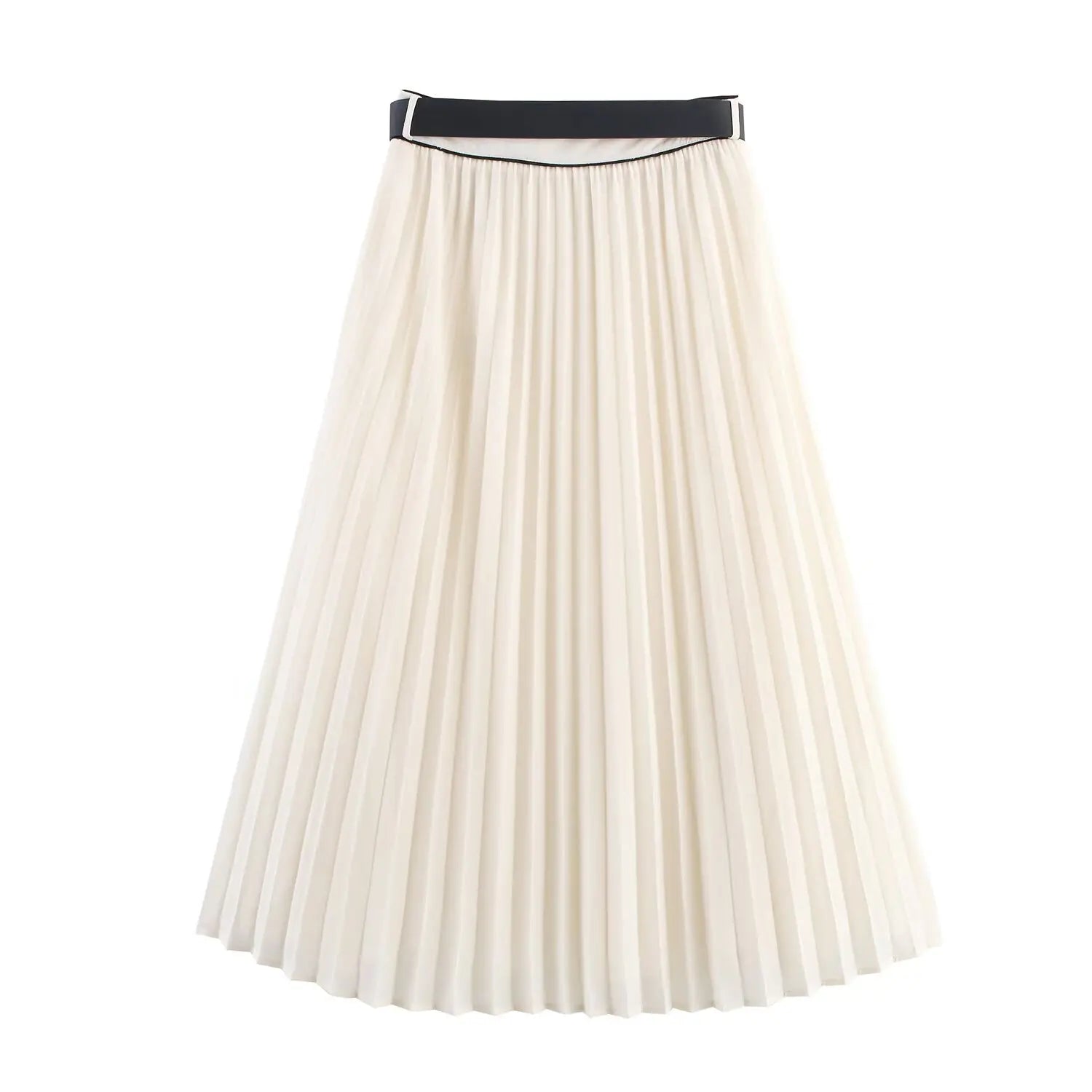Ensemble chemise contrastée et jupe plissée