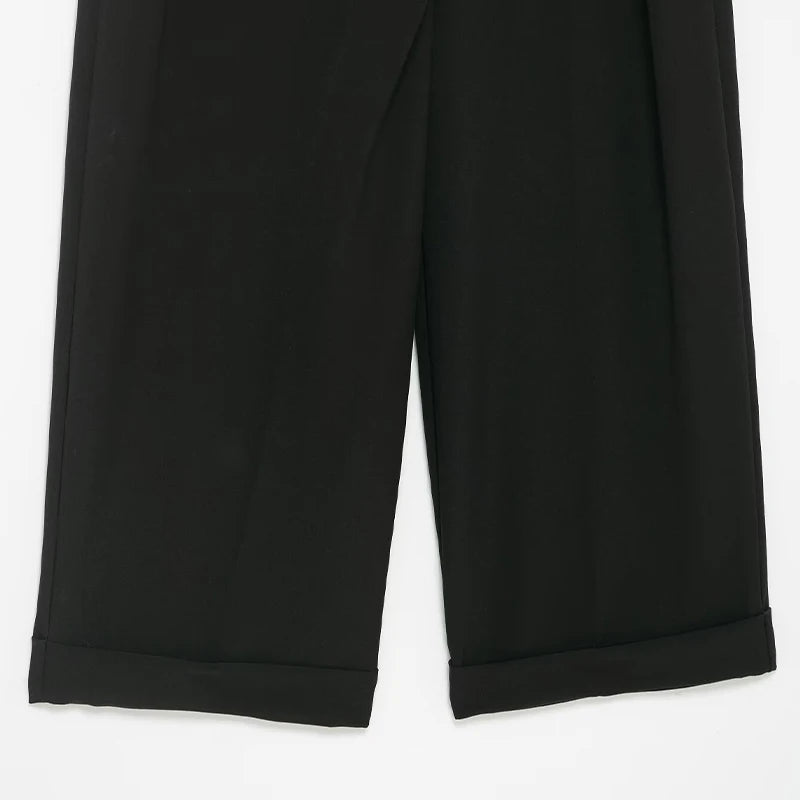 Pantalon droit noir à zip apparent