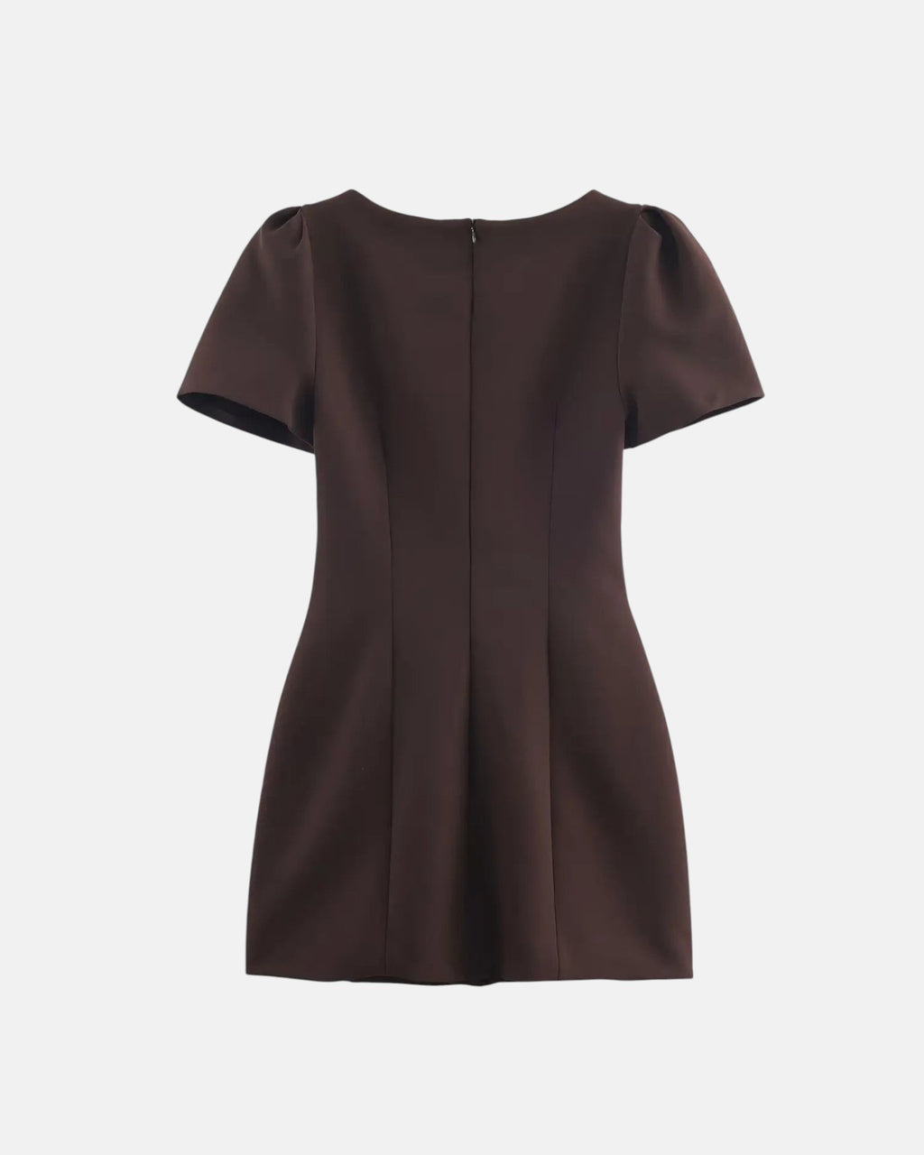 Robe courte plissée à manches bouffantes