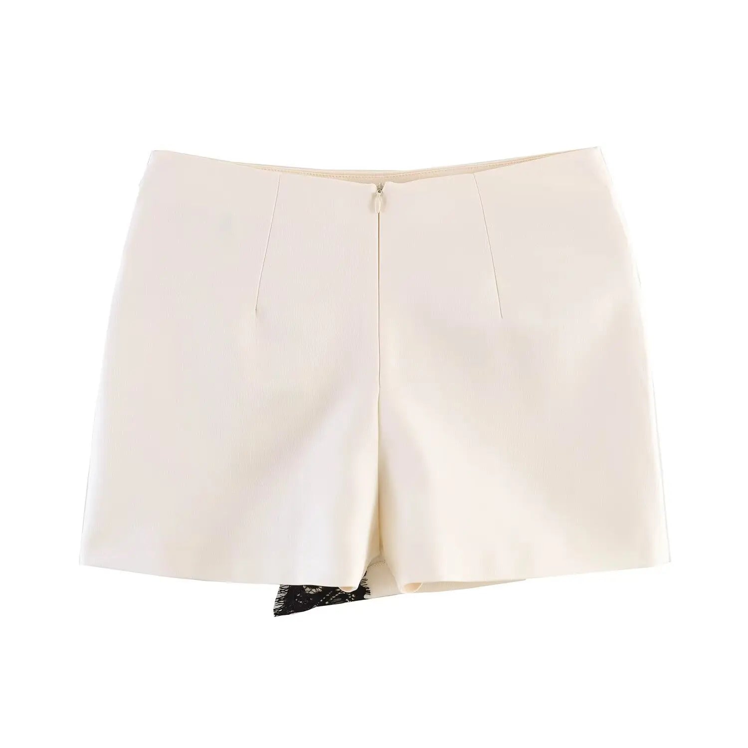 Jupe-short noire à finition dentelle
