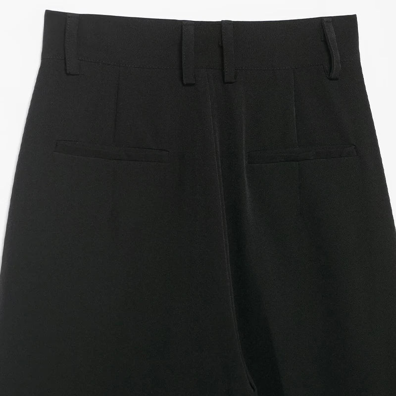 Pantalon droit noir à zip apparent