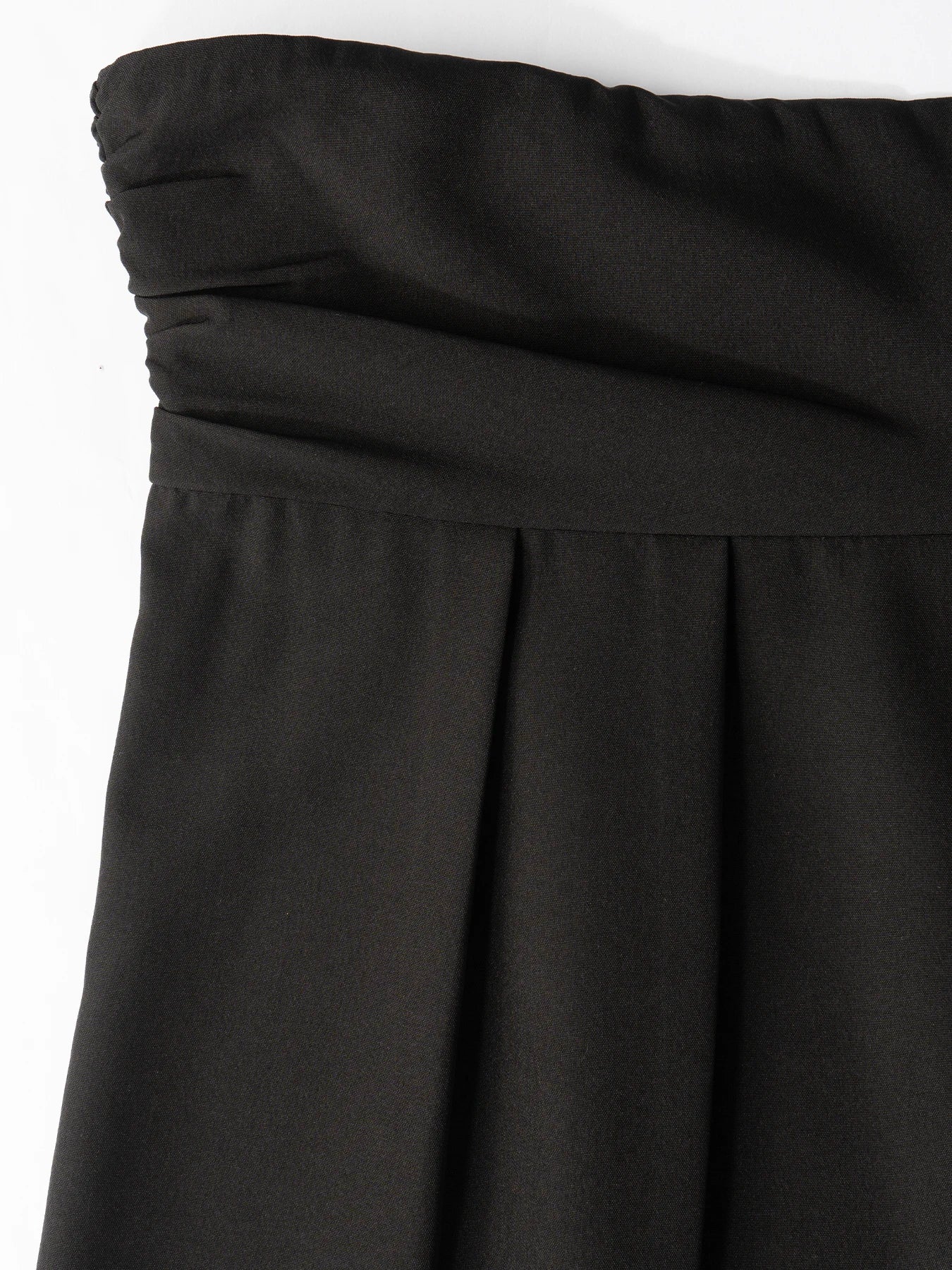 Pantalon large noir taille haute drapé élégant