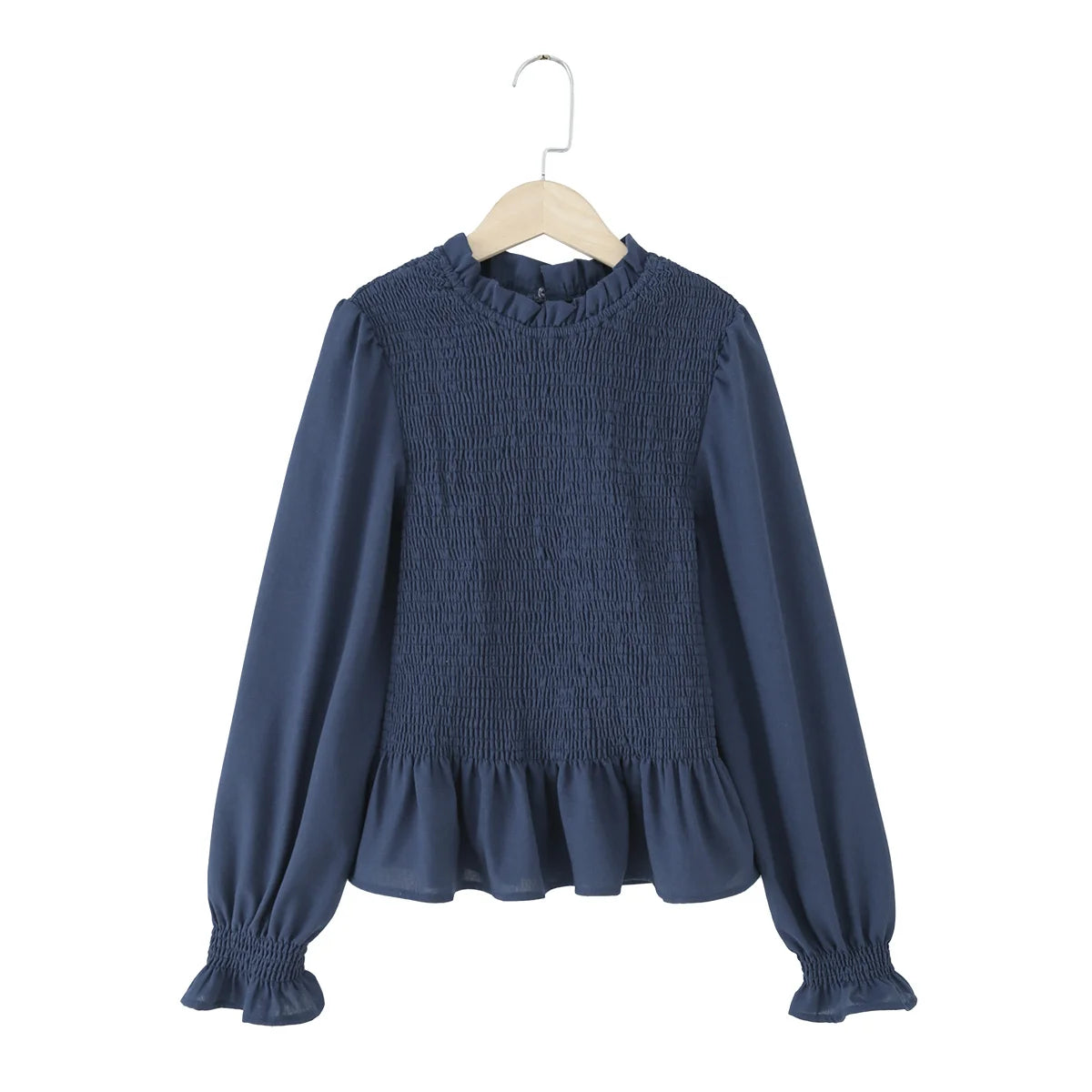 Blouse en dentelle à col montant