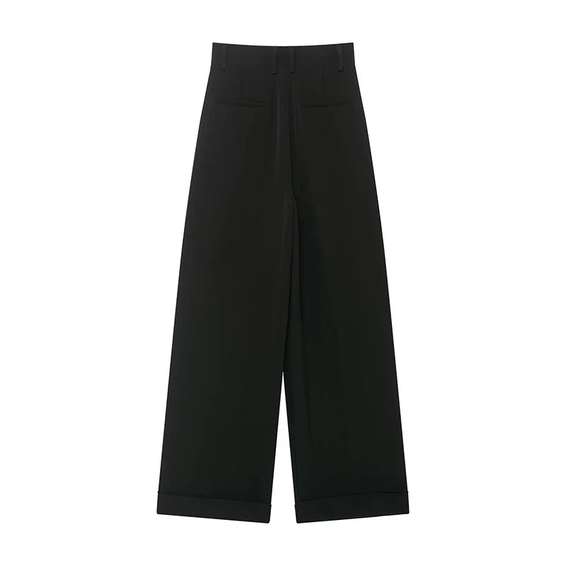 Pantalon droit noir à zip apparent