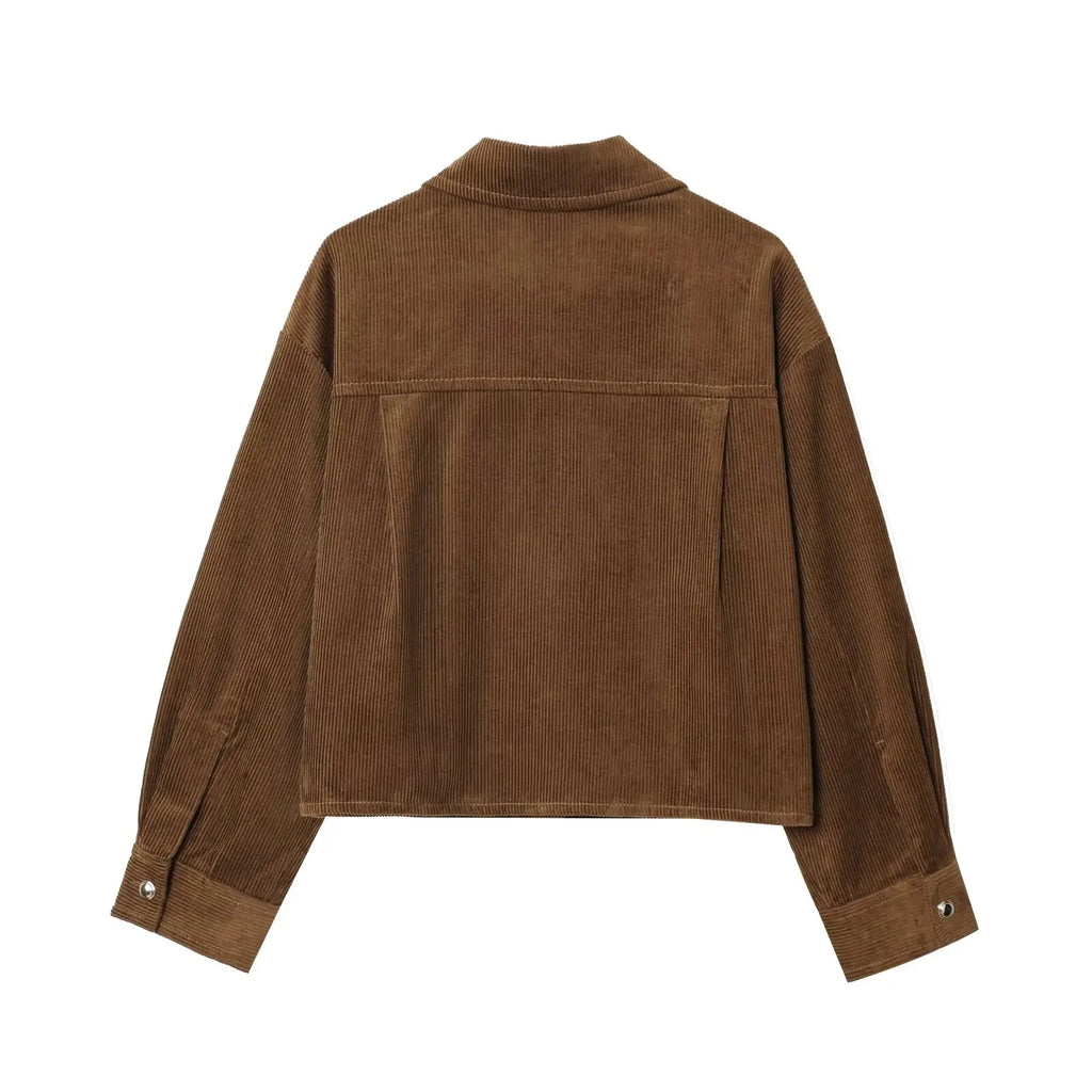 Veste oversize en velours côtelé camel