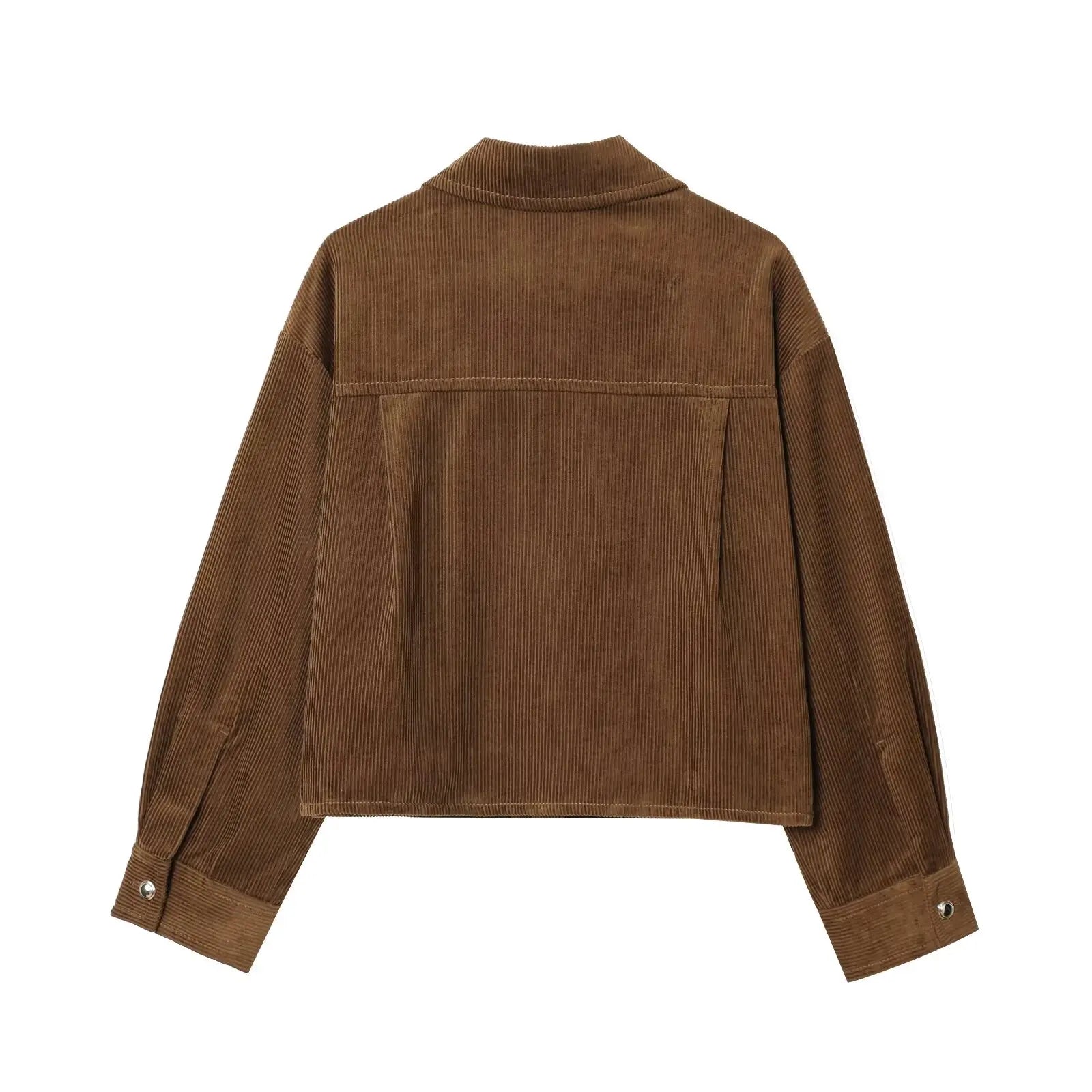 Veste oversize en velours côtelé camel