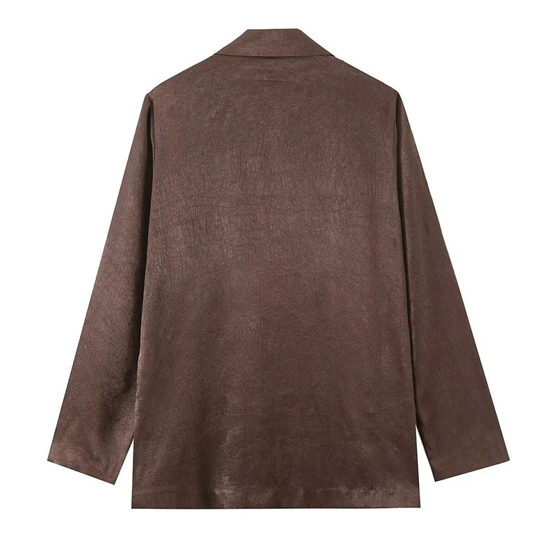 Ensemble tailleur brun silhouette fluide