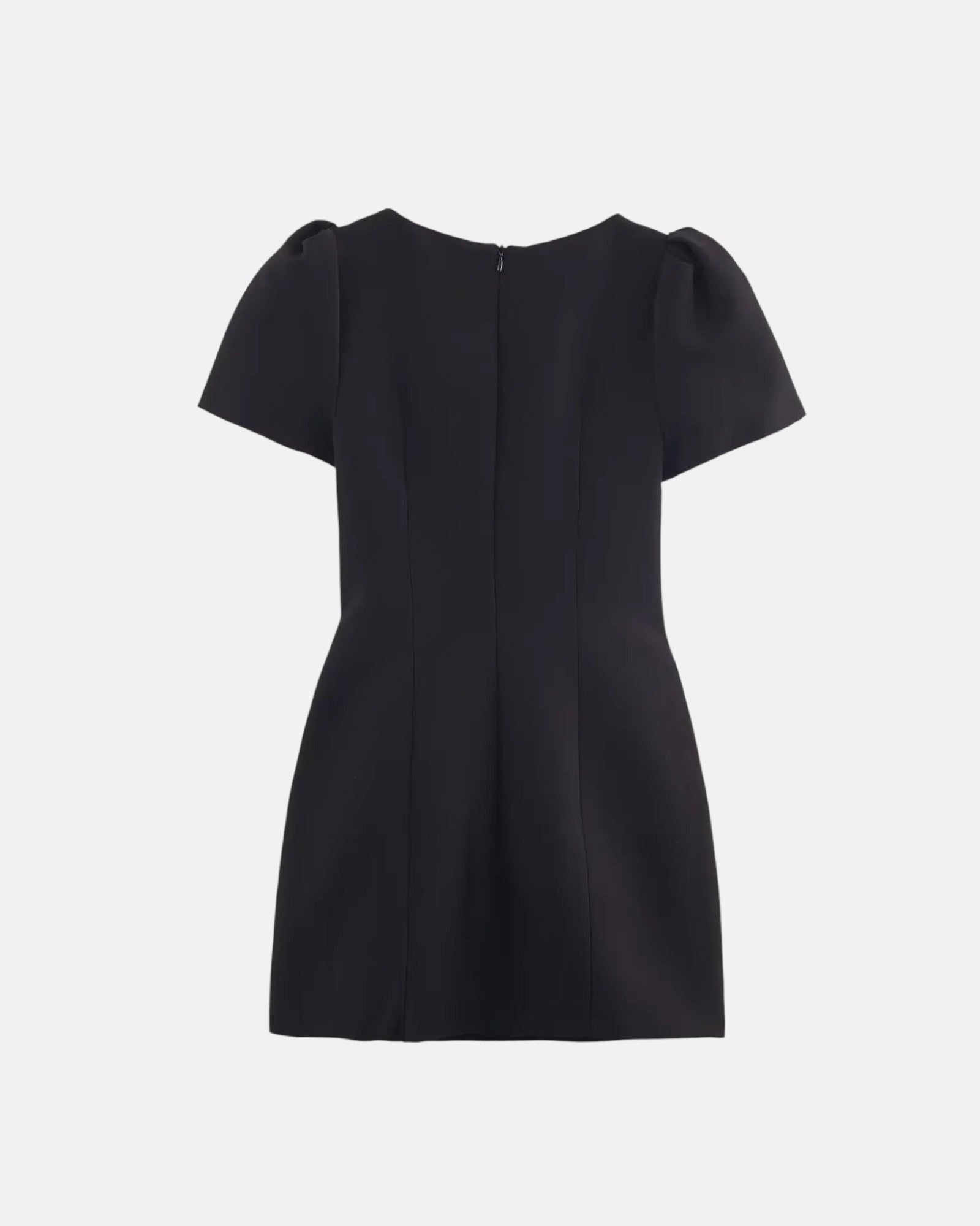 Robe courte plissée à manches bouffantes