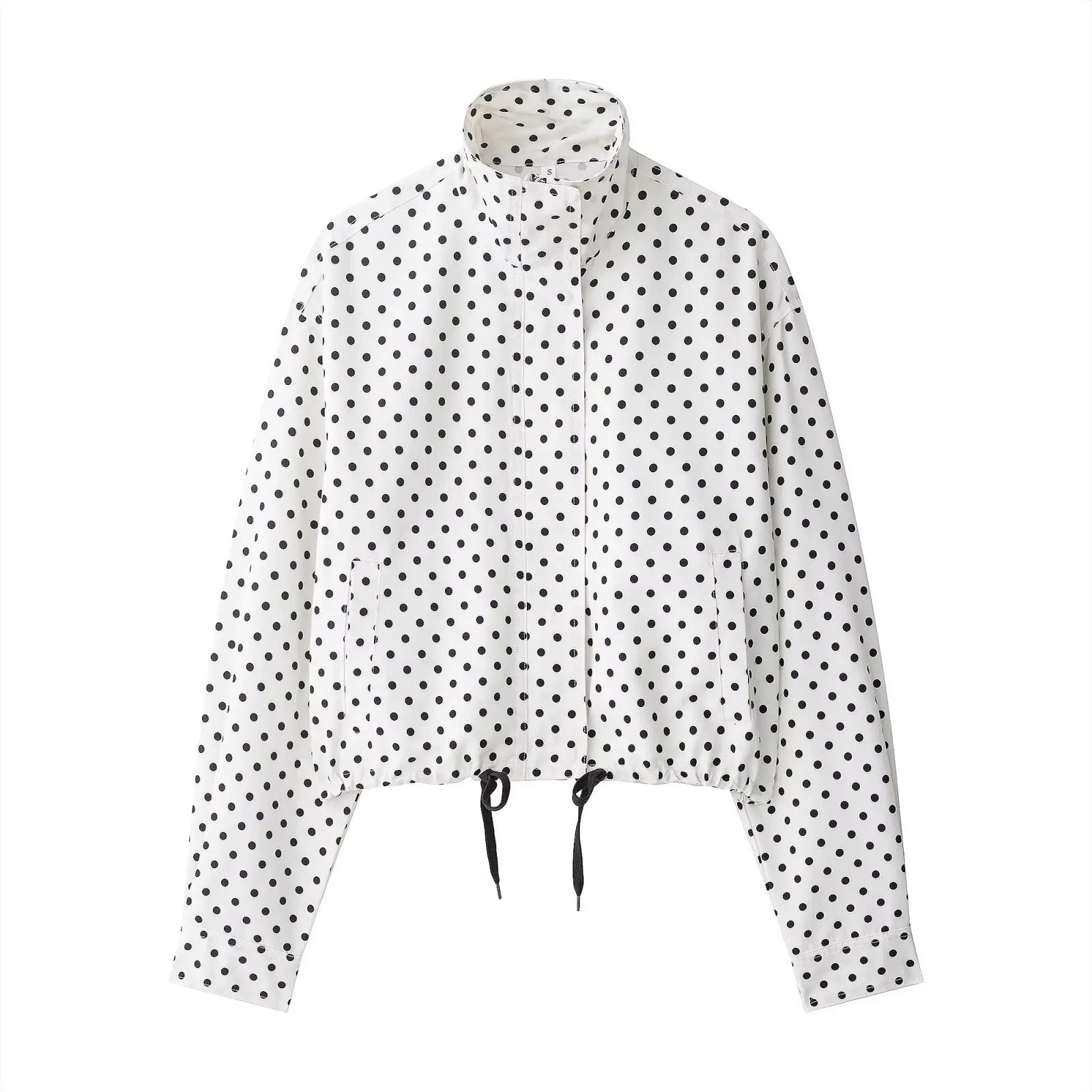 Veste courte à pois col montant